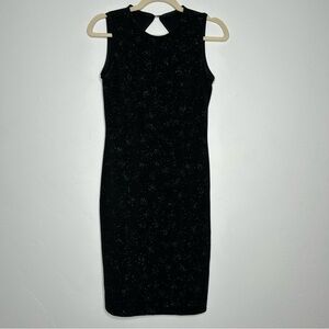 Vintage 90's Onyx Nite Black Glitter Sleeveless Mini Dress SZ 8 Practical Magic